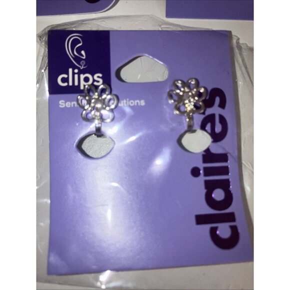 Claire’s Clip On Earrings Bundle of 3 New Coffee Cups and Dog Paws - Picture 3 of 4